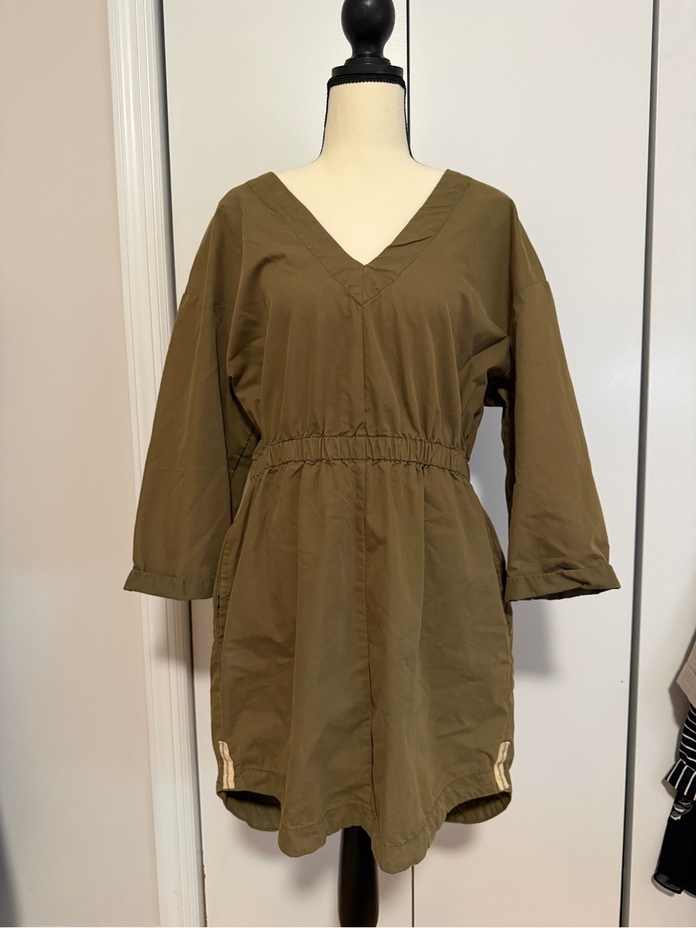 Zara Olive Green Casual Tunic Dress